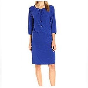 NINE WEST Cobalt blue 3/4 sleeve dress Sz 16 B5